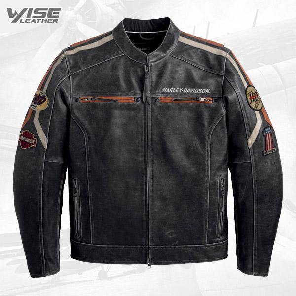 Harley Davidson Black Boxford Leather Jacket - Wiseleather