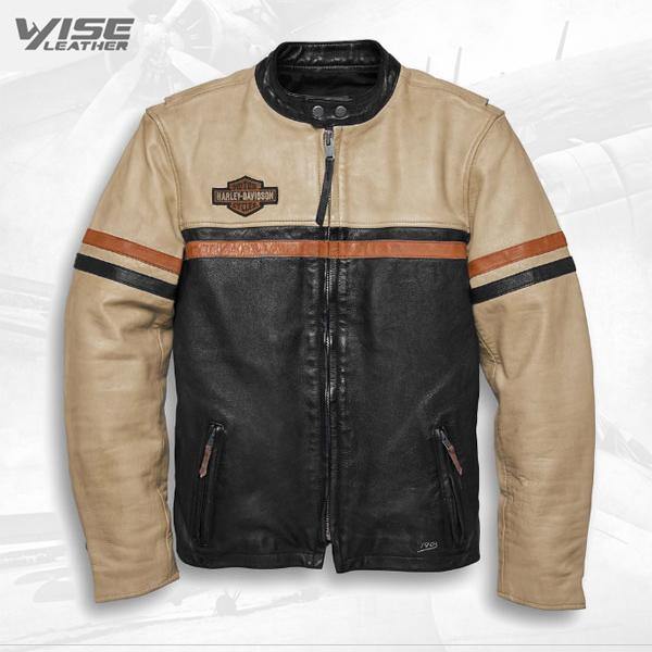 Harley Davidson Men’s High Quality Racing Leather Jacket - Wiseleather