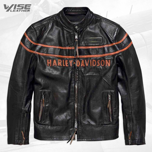 Harley Davidson Double Ton Slim Fit Leather Motorcycle Jacket