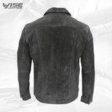 Hart's Black Suede Trucker Leather Shirt - Wiseleather