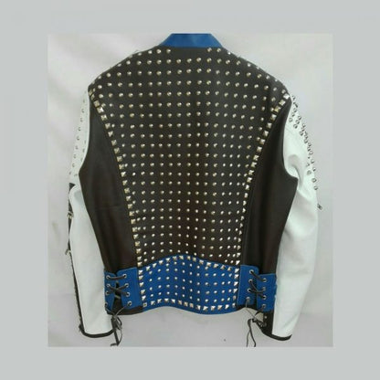 High Quality Studded Punk Leather Jacket For Mens - Wiseleather