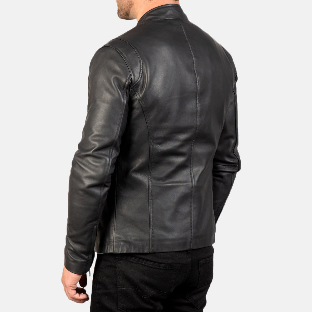 Ionic Black Leather Jacket - Wiseleather