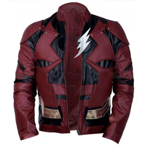 Justice League The Flash Burgundy Faux Leather Jacket