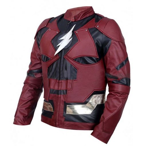 Justice League The Flash Burgundy Faux Leather Jacket