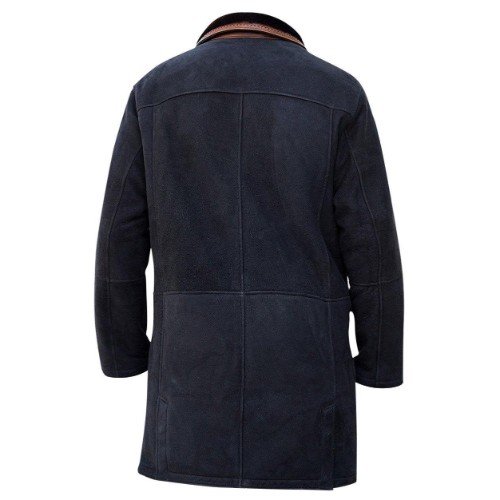 Longmire Black Genuine Real Leather Coat