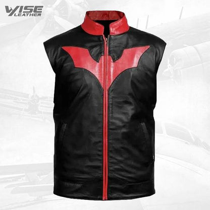 Luxurious Batman Inspired Men Black Leather Vest - Wiseleather