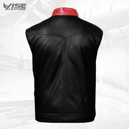 Luxurious Batman Inspired Men Black Leather Vest - Wiseleather