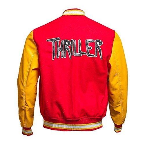 MJ Thriller Michael Jackson Red M Logo Varsity Letterman Bomber Jacket