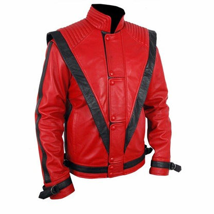 Michael Jackson Thriller Red Faux Leather Jacket