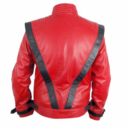 vMichael Jackson Thriller Red Faux Leather Jacket