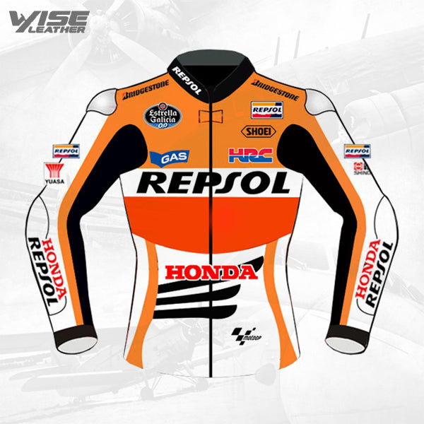 Marc Marquez Honda Repsol MotoGP Motorbike Racing Leather Jacket