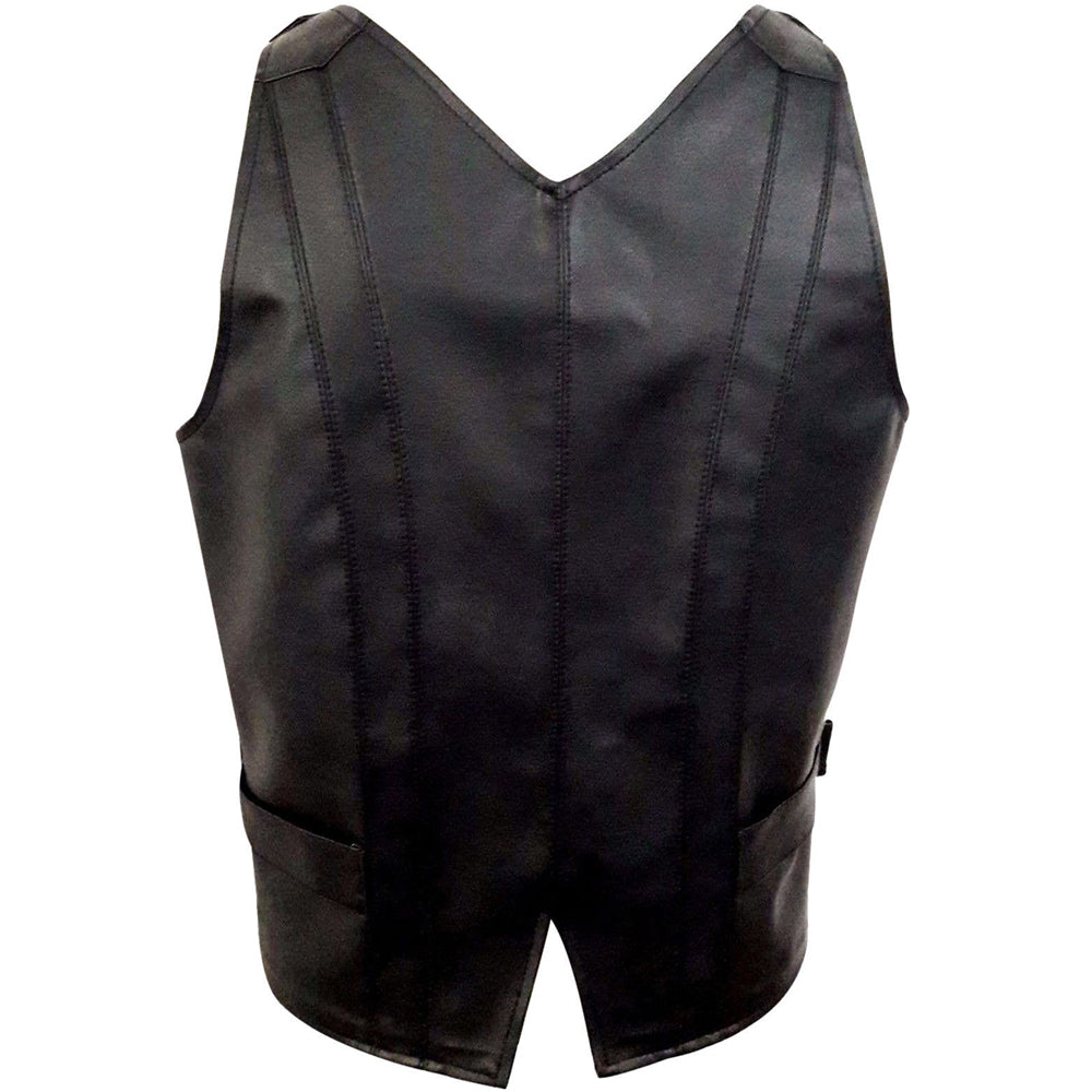 Men Real Leather Heavy Duty Vest Gothic Style Vest Waistcoat
