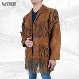 Men Exclusive Fringes Jacket Bromo Real Leather Suede Western Style - Wiseleather
