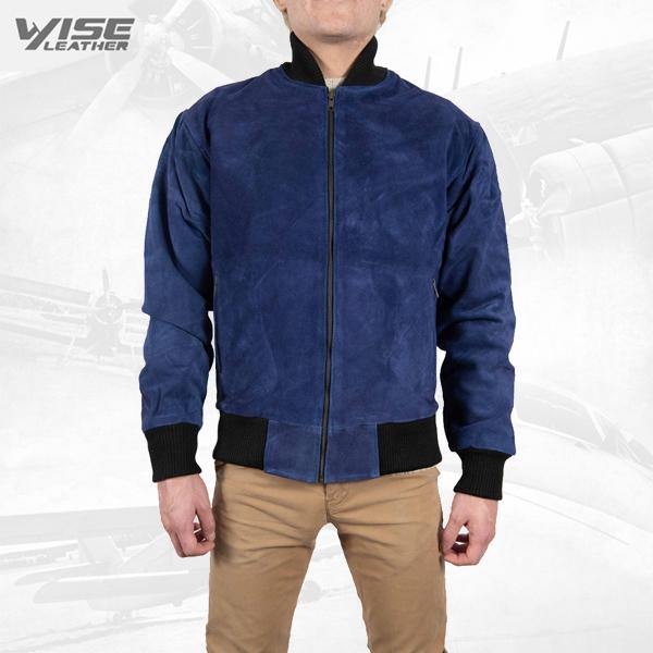 Men Exclusive Jacket Blue dragon Real Leather Suede Jacket Fashion Style - Wiseleather