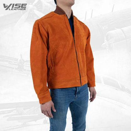 Men Exclusive Jacket Orango Pure Suede leather Jacket - Wiseleather