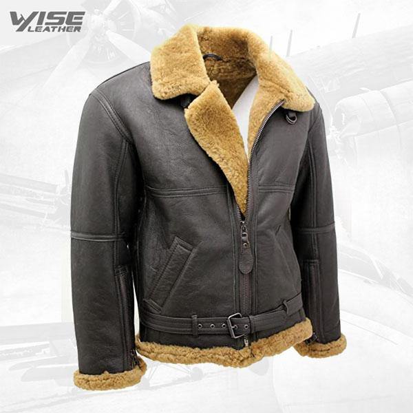 Men’s Brown Shearling Leather Jacket