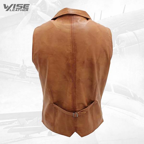 Men’s Classic Smart Tan Leather Waistcoat - Wiseleather
