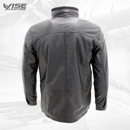 Men’s Classic Warm Black Leather Jacket