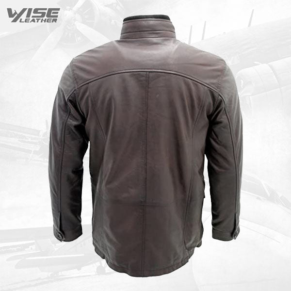 Men’s Classic Warm Brown Leather Jacket