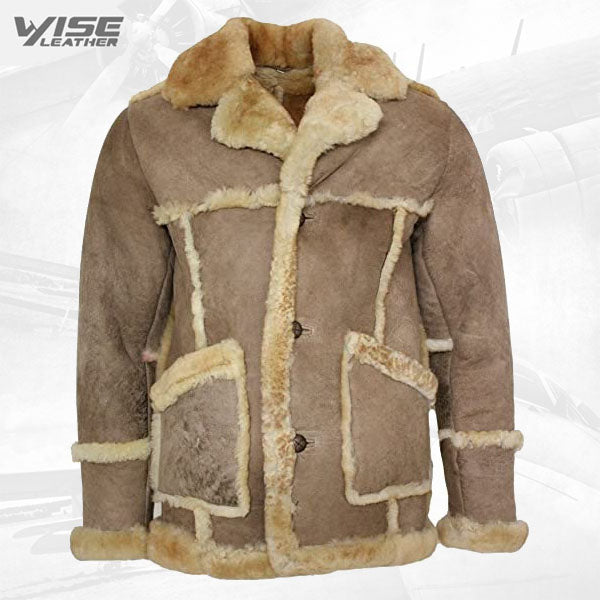 Men’s Designer Long Winter Real Sheepksin Coat