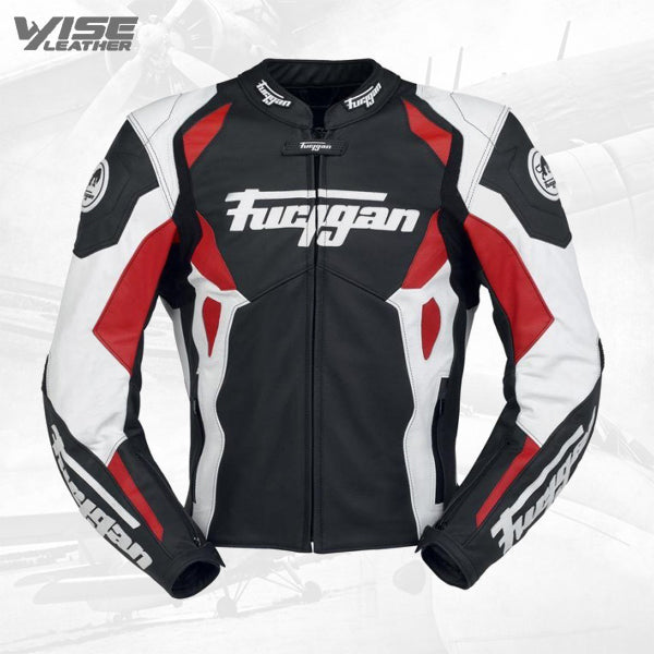 Men's Furygan Spyder 2015 Red Black Motorbike Racing Leather Jacket