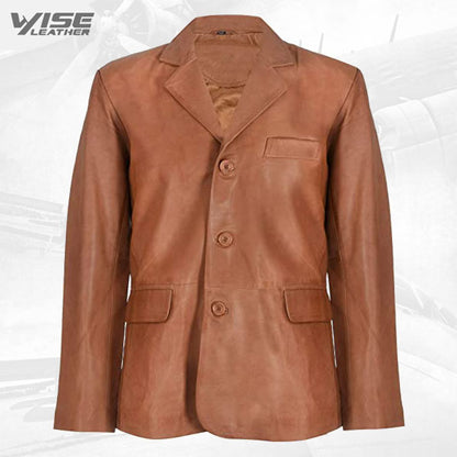 Men's Genuine Leather Blazer Soft Real Italian Tailore Vintage Jacket Coat