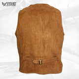 Men’s Goat Suede Classic Smart Tan Leather Waistcoat - Wiseleather
