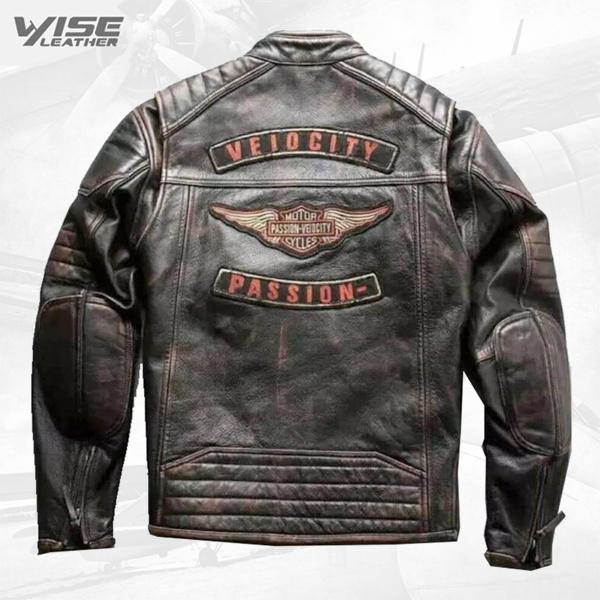 Harley Davidson Passion Velocity Men’s Genuine Leather Biker Jacket