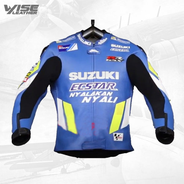 Men's Joan Mir Suzuki MotoGP 2019 Motorcycle Racing Leather Jacket