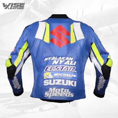 Men's Joan Mir Suzuki MotoGP 2019 Motorcycle Racing Leather Jacket