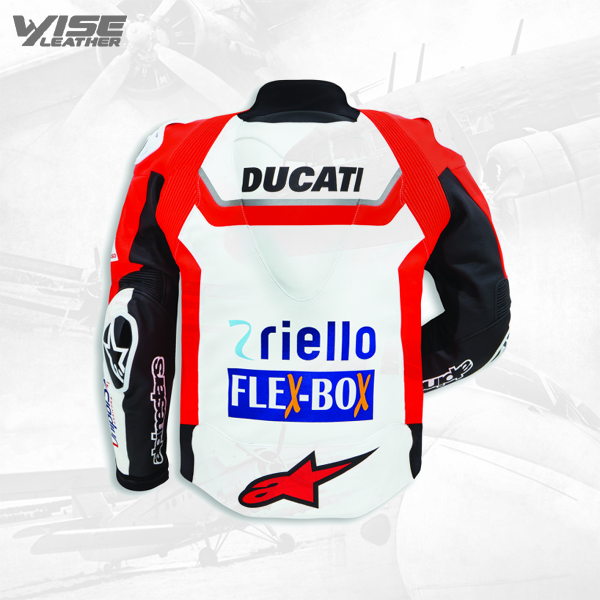 Men's Jorge Lorenzo Ducati Flexbox Blouson Motogp 2017 Leather Motorcycle Jacket