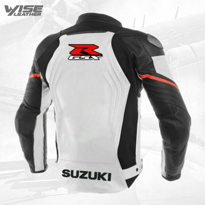 Men's Suzuki GSXR Motorcycle MotoGp Racing Leather Jacket