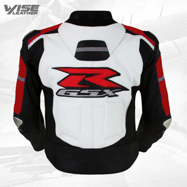 Men's Suzuki GSXR Red Motorcycle Racing Leather Jacket