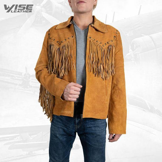 Men Exclusive Fringes Jacket Macho - Wiseleather