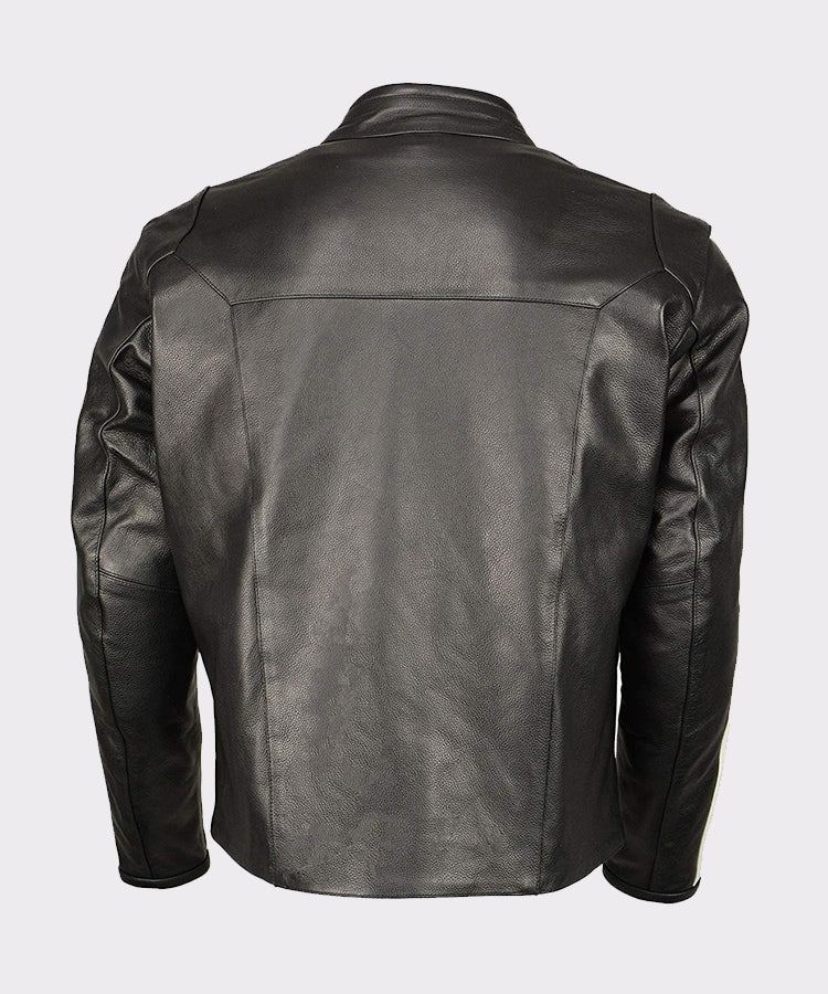 Men’s Armored Leather Jacket Racing Stripes - Wiseleather