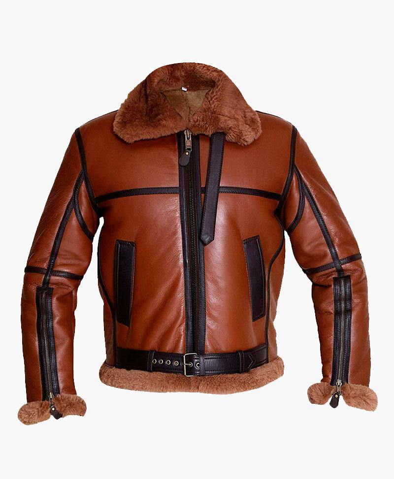 MENS AVIATOR BOMBER LEATHER JACKET WITH FUR - Wiseleather