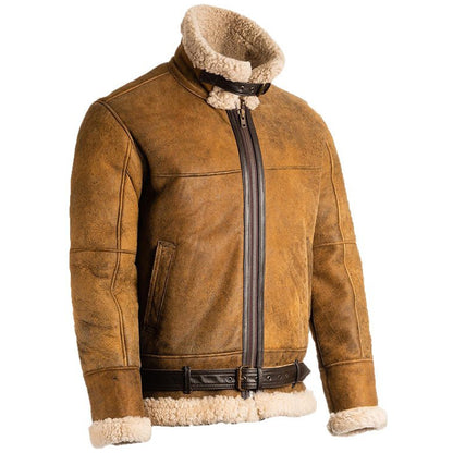 Mens B3 Shearling Brown Lether Jacket