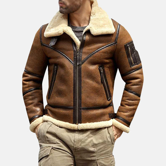 Mens B3 Shearling Sheepskin Leather Aviator Jacket