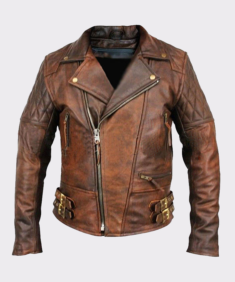 Lambskin Biker Bomber Leather Jacket for Men