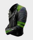 MENS CLASSIC VINTAGE MOTORCYCLE GREEN REAL LEATHER JACKET - Wiseleather