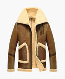 MENS FLIGHT SHORT LEATHER JACKET WITH FUR - Wiseleather