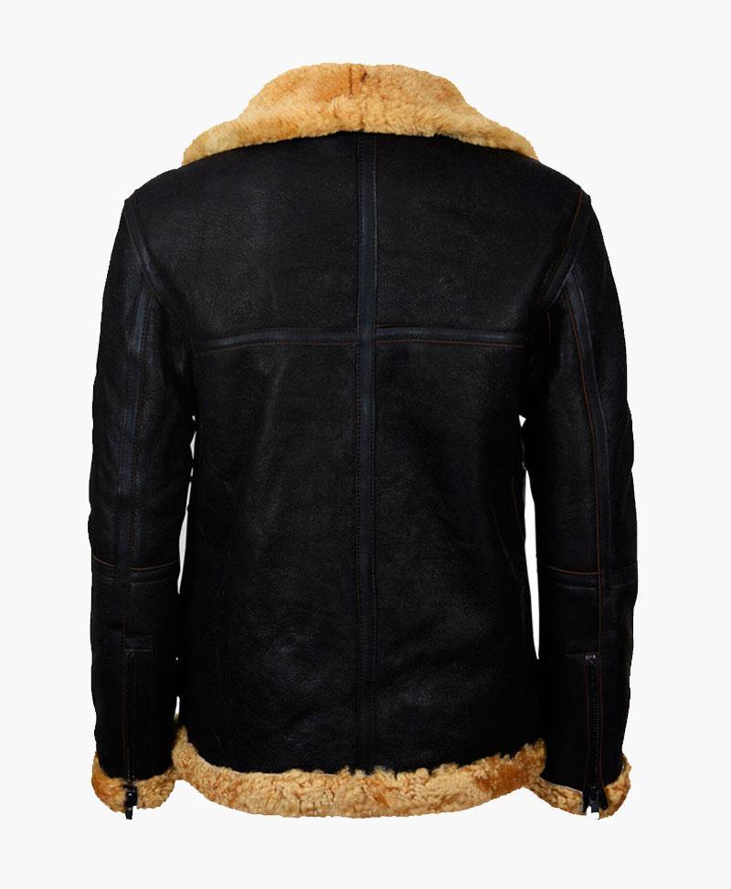 MENS FLYING BROWN VINTAGE REAL LEATHER JACKET WITH FUR - Wiseleather