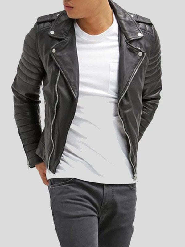 Mens Leather Biker Jacket