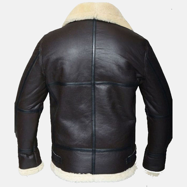 Mens Bomber Leather Jacket Brown