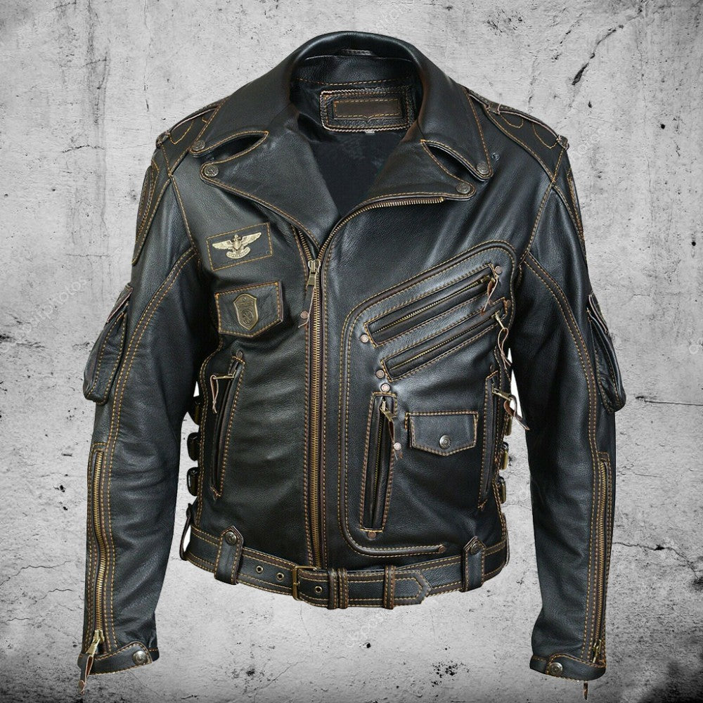 Premium Leather Motorcycle Jacket for Men