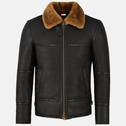 Mens Traditional Shearling Leather Jacket