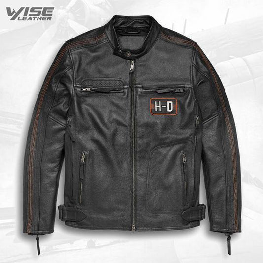 Harley Davidson Writ Black Leather Motorcycle Jacket