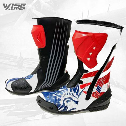 Monster motorcycle boot Motorbike leather shoes LEATHER RACING Motorbike Shoes