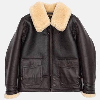 Navy M-445A Flight Leather Shearling Jacket