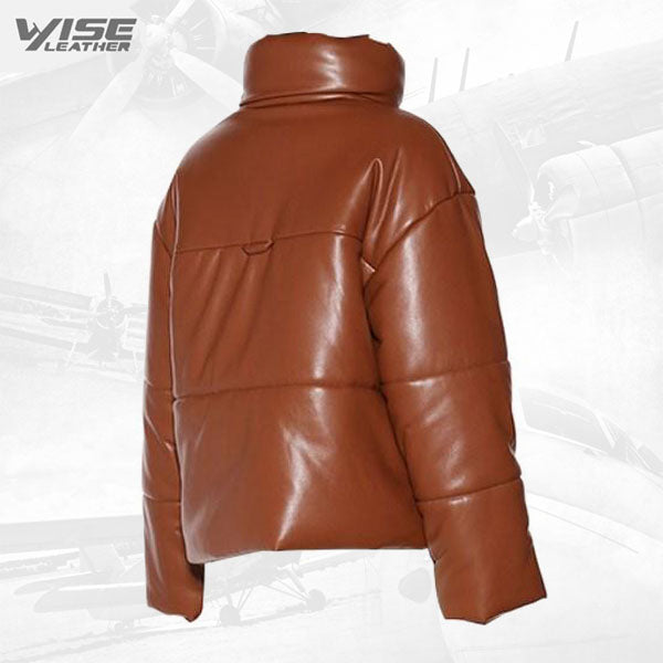 Real Leather Puffer Jacket For Mens - Wiseleather